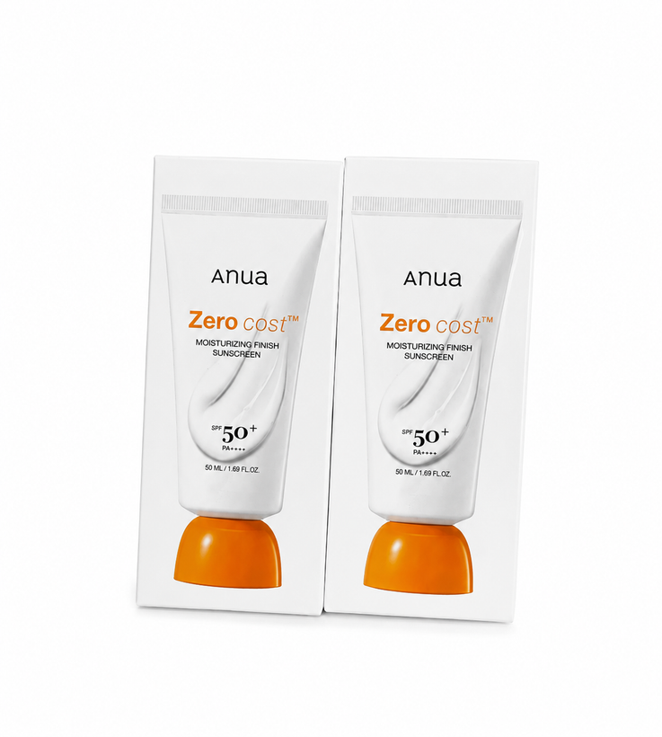 ضد آفتاب آبرسان صورت Anua (آنوا) Zero-Cast Moisturizing Finish Sunscreen SPF 50، بدون ایجاد سفیدک، بافت سبک و آبرسان، فینیش طبیعی و مرطوب