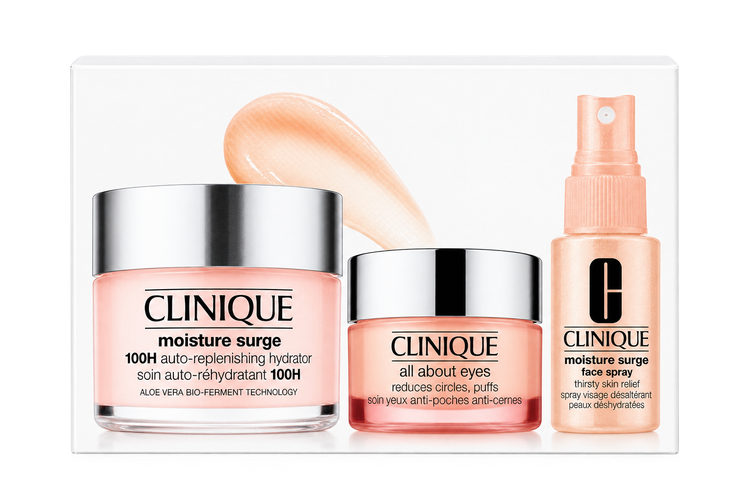 ست مراقبت و آبرسانی پوست * برند: Clinique (کلینیک) * مدل: Moisture Surge Set آبرسانی عمیق و طولانیمدت، مناسب برای افزایش رطوبت و شادابی پوست
